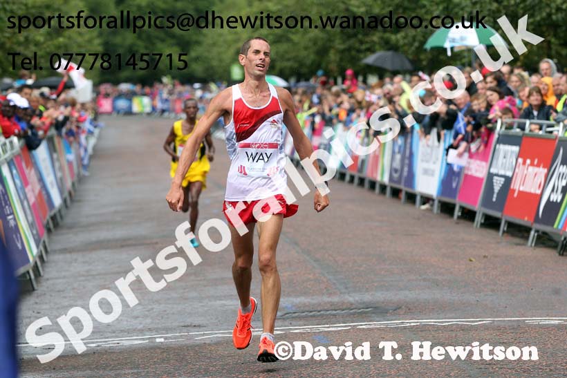 Steven Way (England) in the mens Commonwealth Games Marathon, Glasgow. Photo: David T. Hewitson/Sports for All Pics